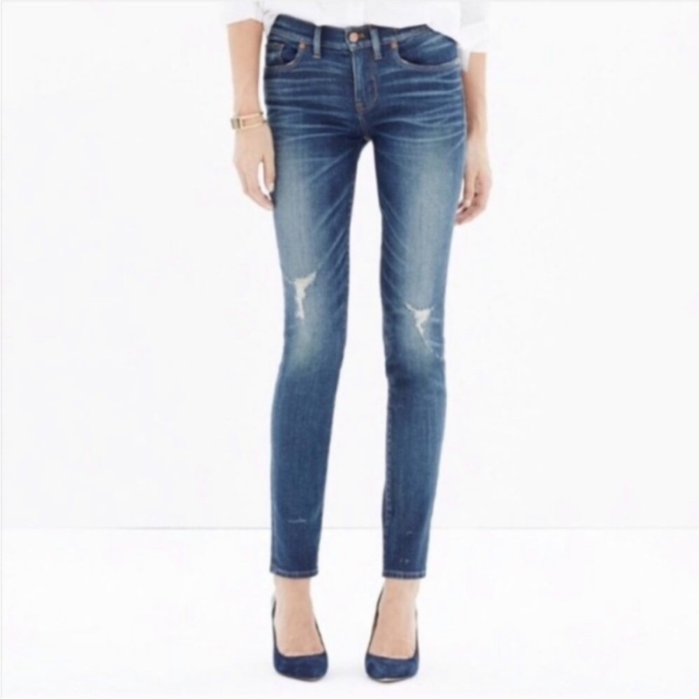 Madewell Skinny Skinny Mid Rise Distressed Jeans Size 27